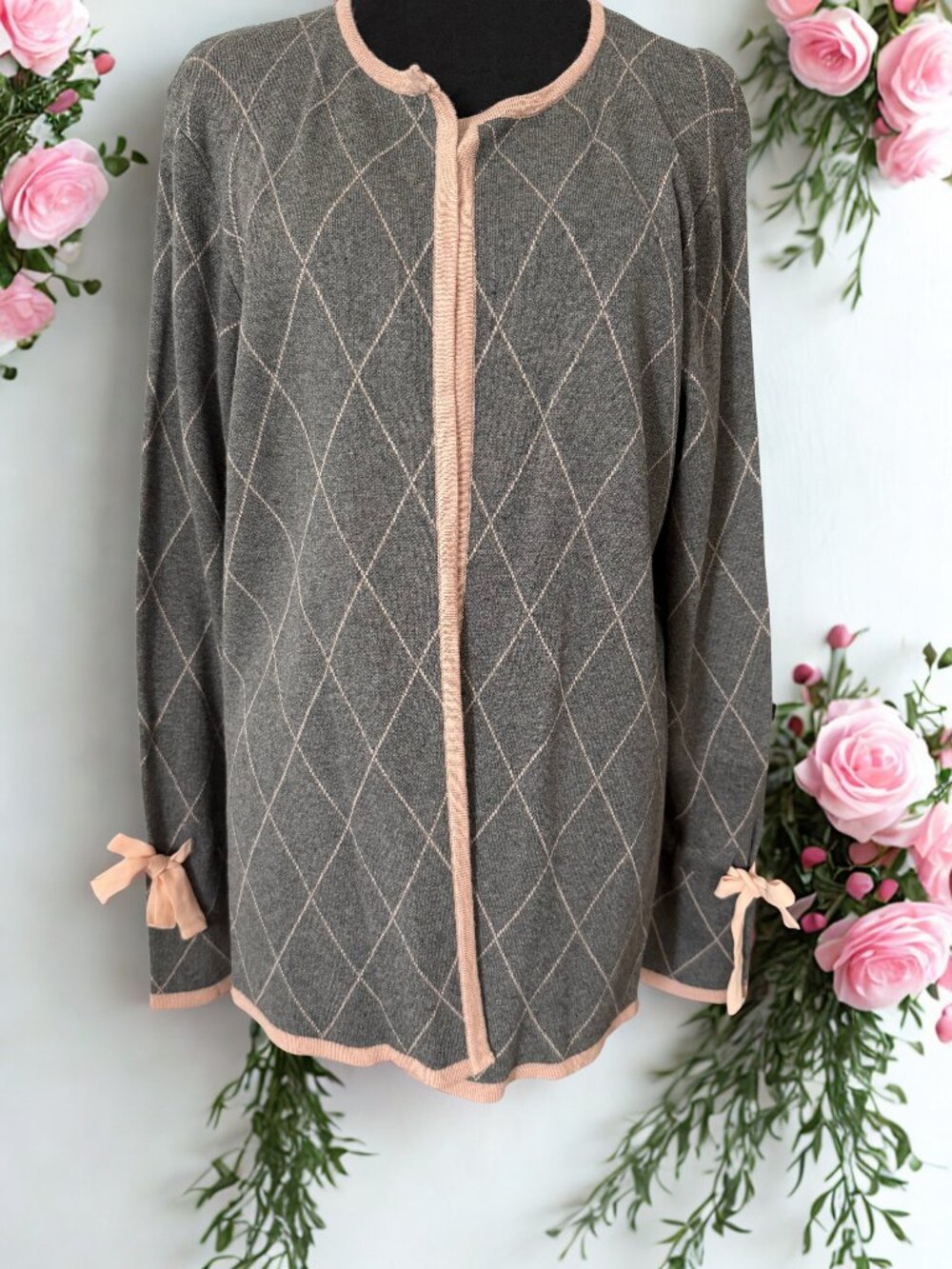 Belldini Gray and Pink Cardigan